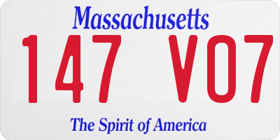 MA license plate 147VO7