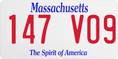 MA license plate 147VO9