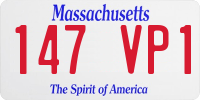 MA license plate 147VP1