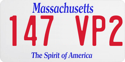MA license plate 147VP2