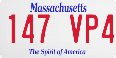 MA license plate 147VP4