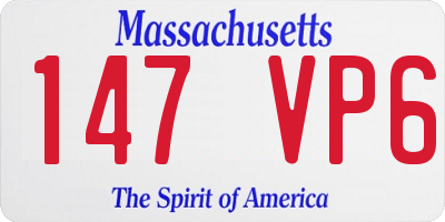 MA license plate 147VP6