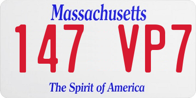 MA license plate 147VP7