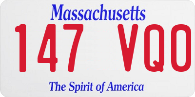 MA license plate 147VQ0