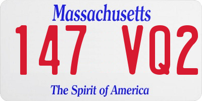 MA license plate 147VQ2
