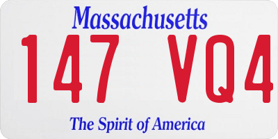 MA license plate 147VQ4