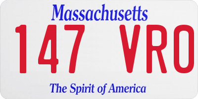 MA license plate 147VR0