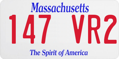 MA license plate 147VR2