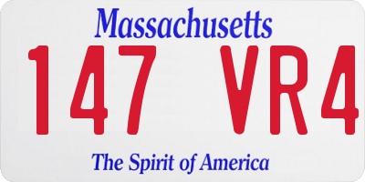 MA license plate 147VR4