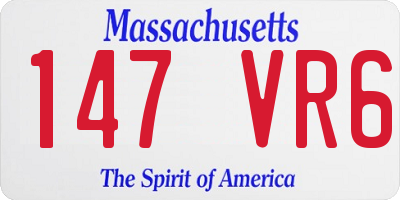 MA license plate 147VR6