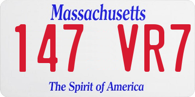 MA license plate 147VR7