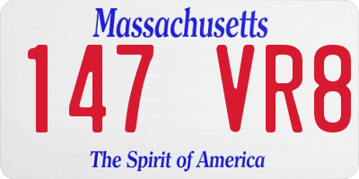 MA license plate 147VR8