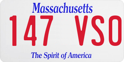 MA license plate 147VS0