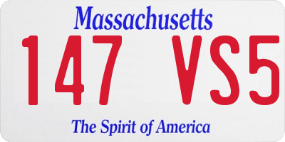 MA license plate 147VS5