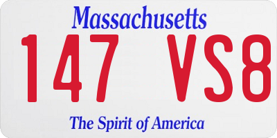 MA license plate 147VS8