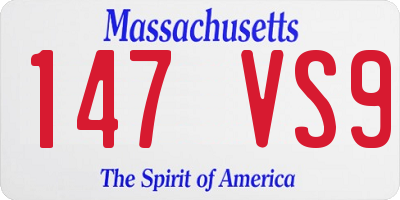 MA license plate 147VS9