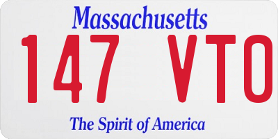 MA license plate 147VT0