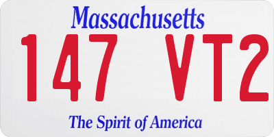 MA license plate 147VT2