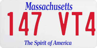 MA license plate 147VT4
