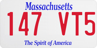 MA license plate 147VT5