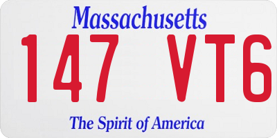 MA license plate 147VT6