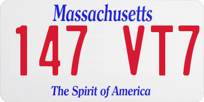 MA license plate 147VT7