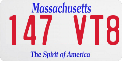 MA license plate 147VT8