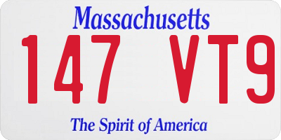 MA license plate 147VT9