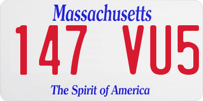 MA license plate 147VU5