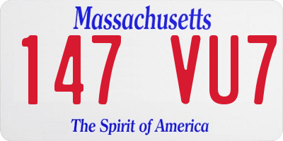 MA license plate 147VU7
