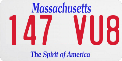 MA license plate 147VU8