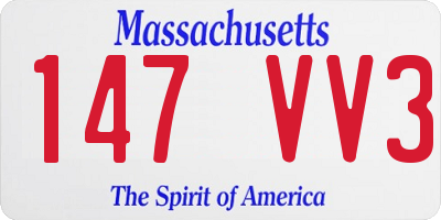 MA license plate 147VV3