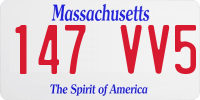 MA license plate 147VV5