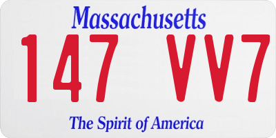 MA license plate 147VV7