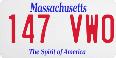 MA license plate 147VW0