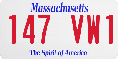 MA license plate 147VW1