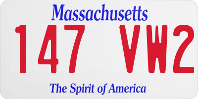 MA license plate 147VW2