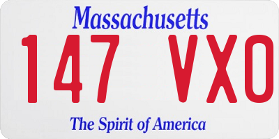 MA license plate 147VX0