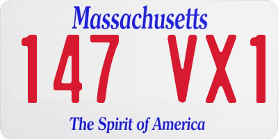 MA license plate 147VX1