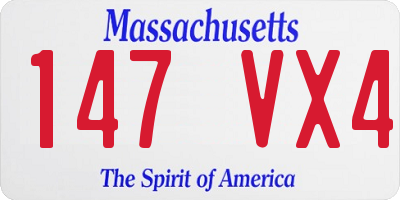 MA license plate 147VX4
