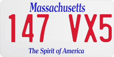 MA license plate 147VX5