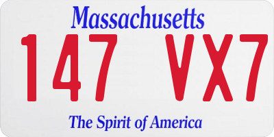 MA license plate 147VX7