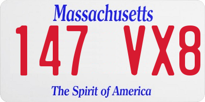MA license plate 147VX8
