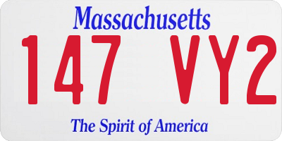 MA license plate 147VY2