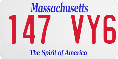 MA license plate 147VY6