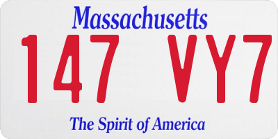 MA license plate 147VY7
