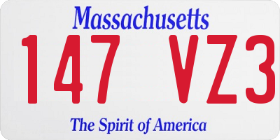 MA license plate 147VZ3