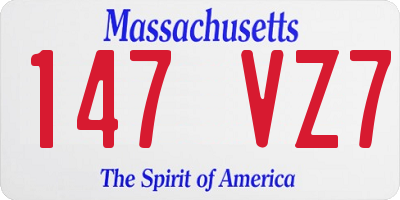 MA license plate 147VZ7