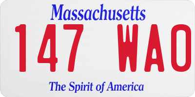 MA license plate 147WA0