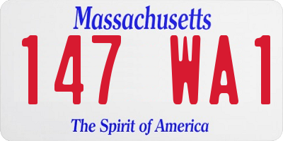 MA license plate 147WA1